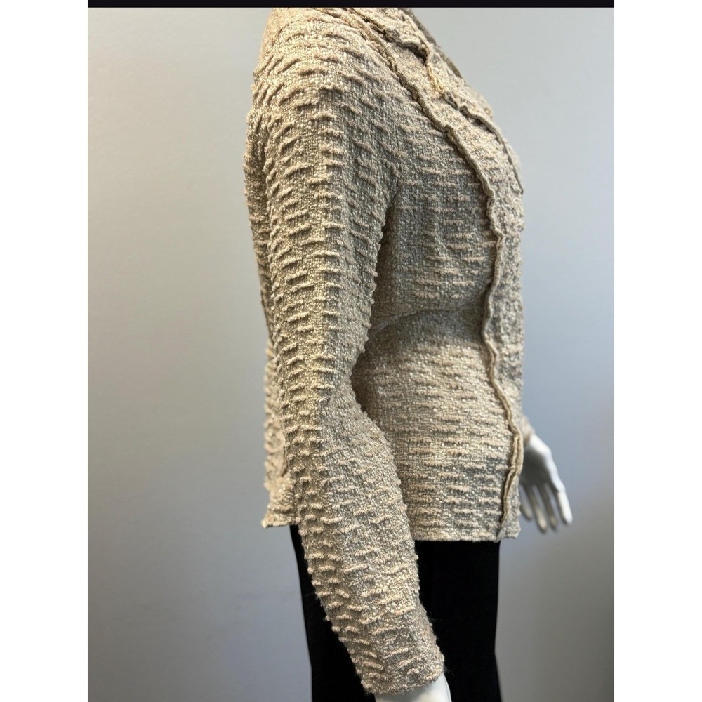Cabi‎ Women Beige Textured Boucle Blazer Double Breasted Snap Jacket Size M - Picture 4 of 11
